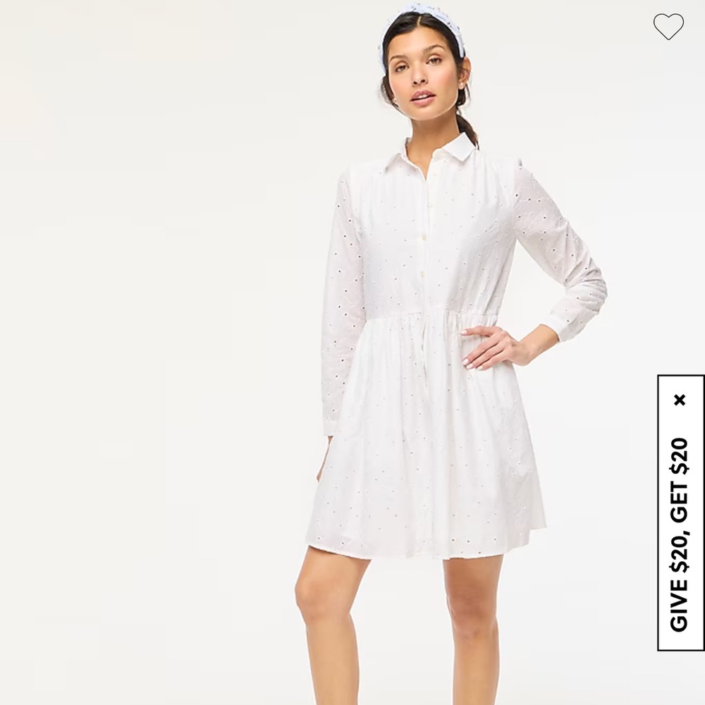 NWT Eyelet mini shirtdress